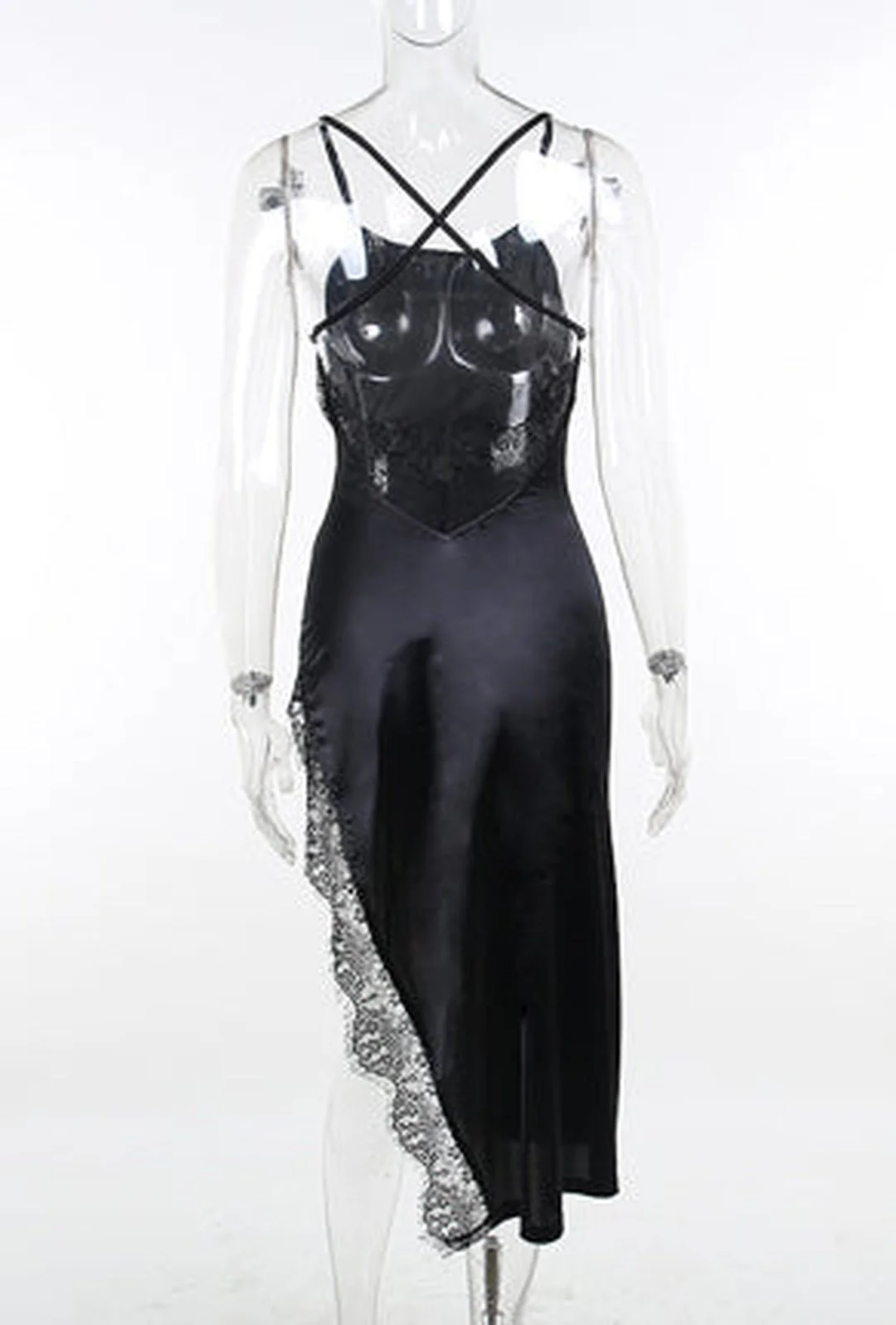 ABIGAIL - SATEEN SLIP MIDI DRESS - Image 8
