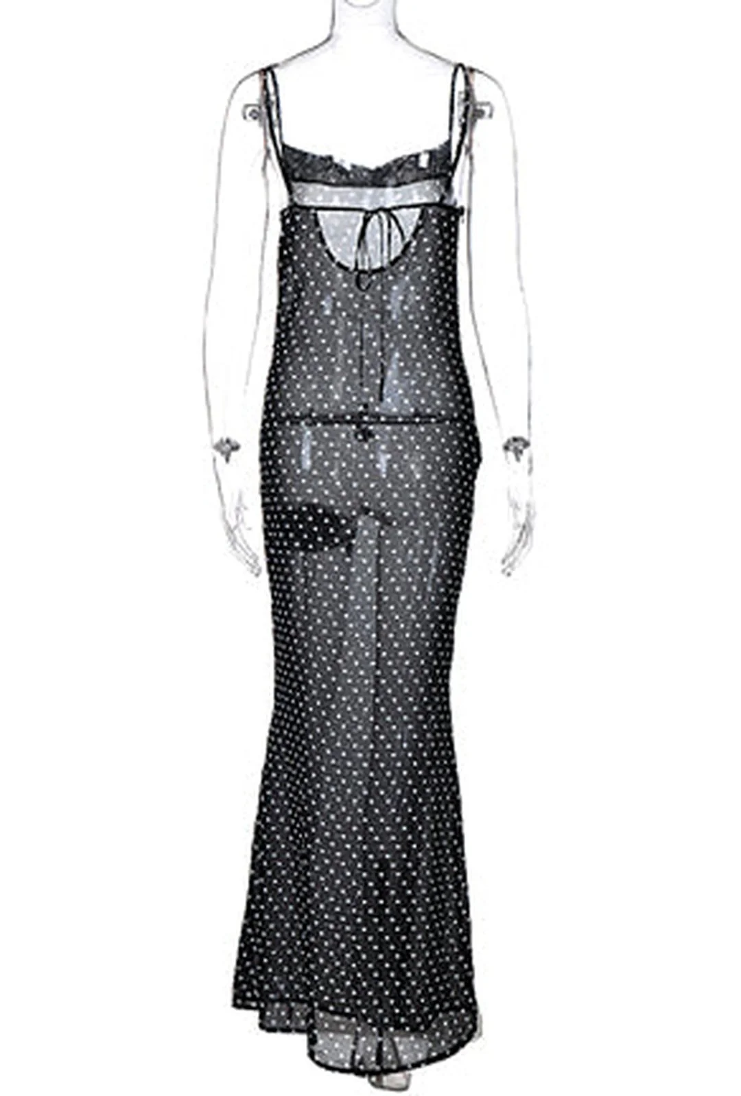 AIMEE - SHEER PRINTED DOTS DRESS - Image 8