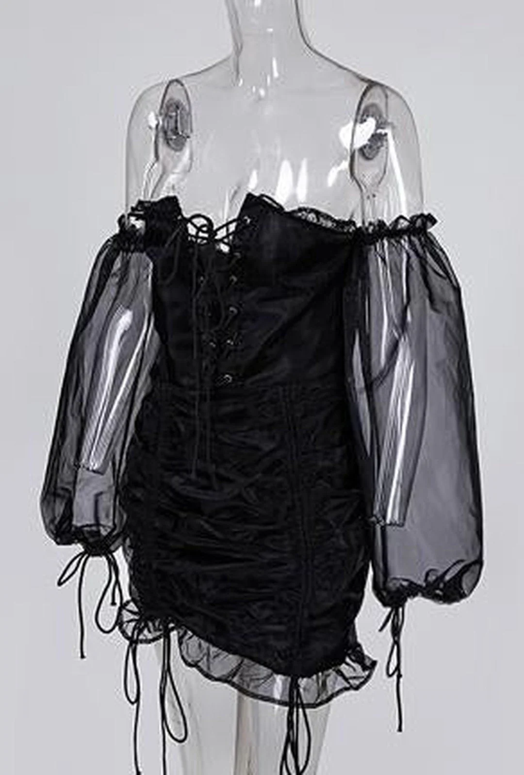 ANGELIQUE - RUCHED ORGANZA DRESS - Image 6