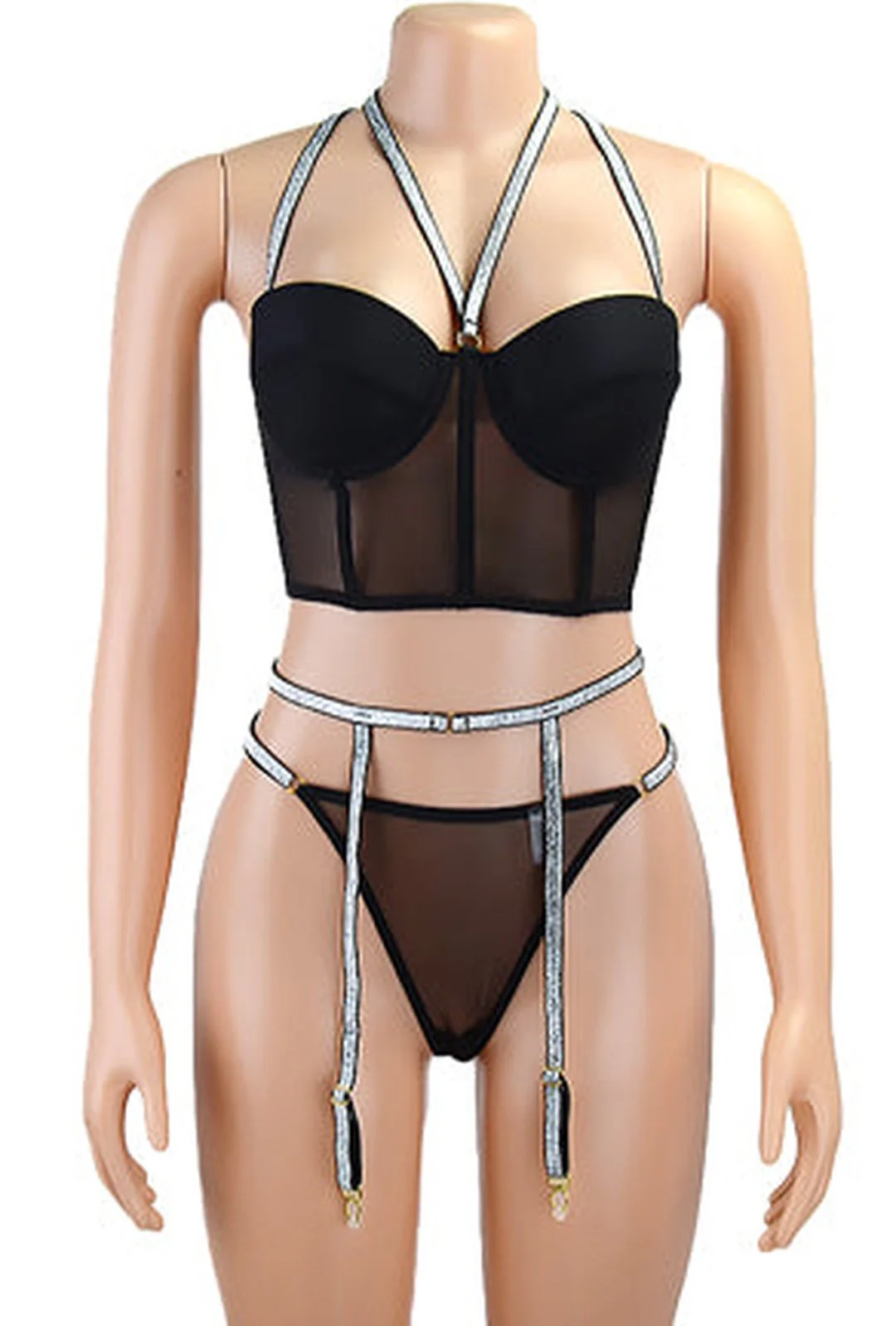 BENOIT - 3 PIECE BUSTIER GARTER LINGERIE - Image 5