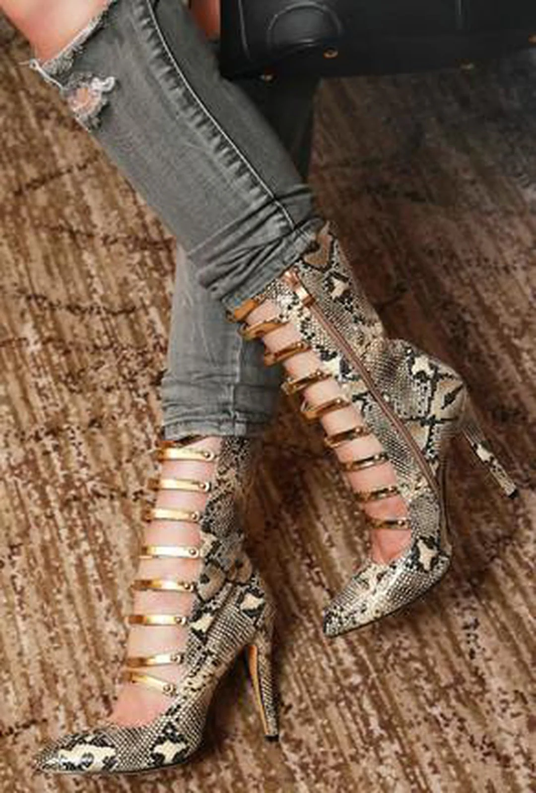 BIEBER - PYTHON ANKLE BOOTS - Image 3