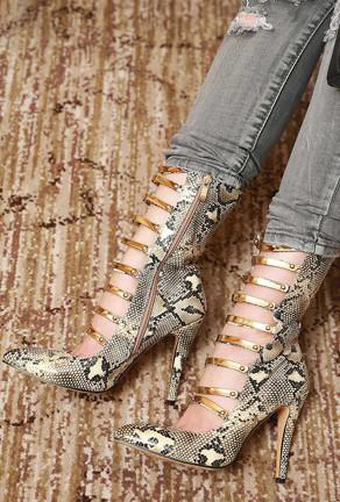 BIEBER - PYTHON ANKLE BOOTS - Image 4