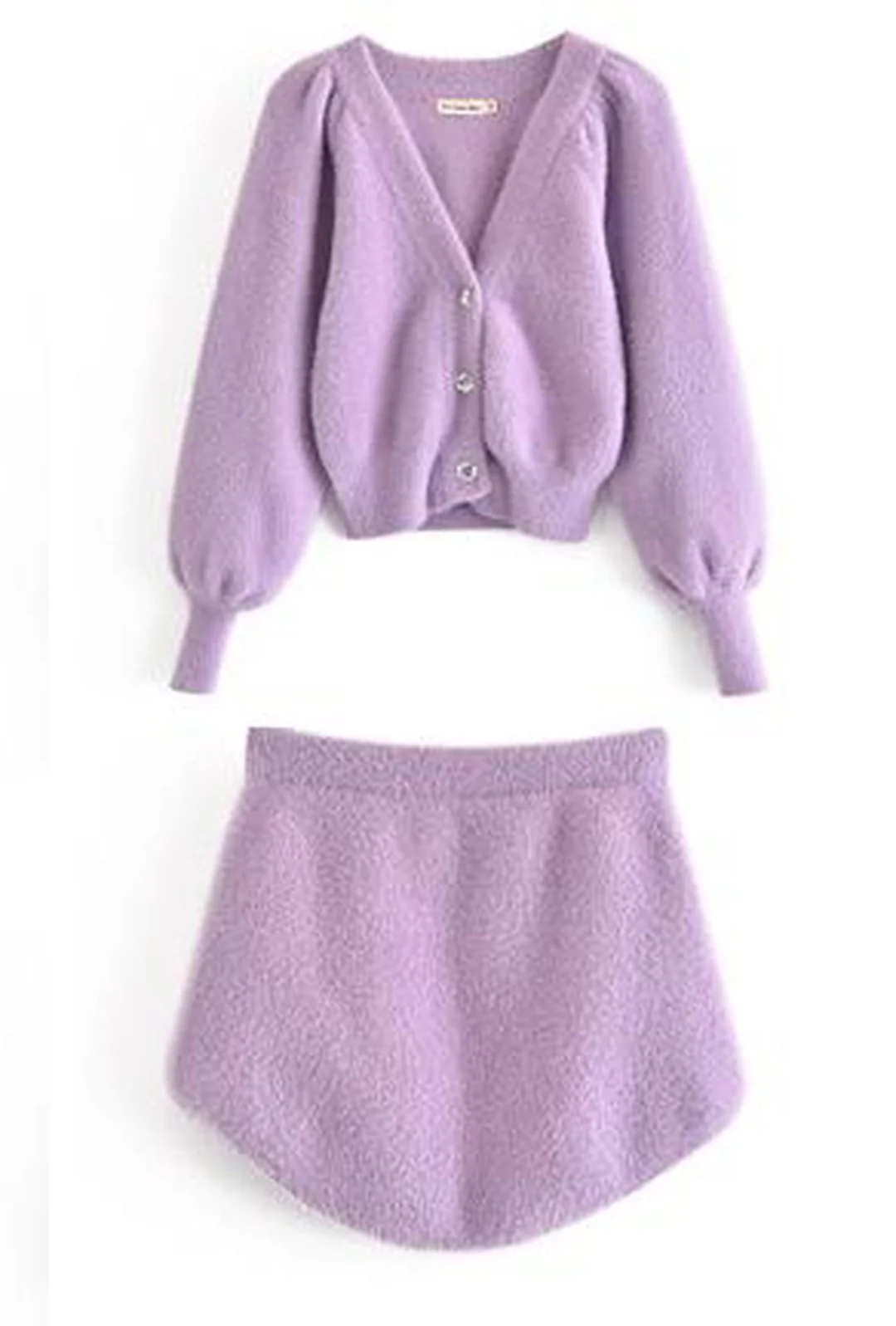 BRIANA - FLUFFY 3 PIECE SWEATER SET - Image 3