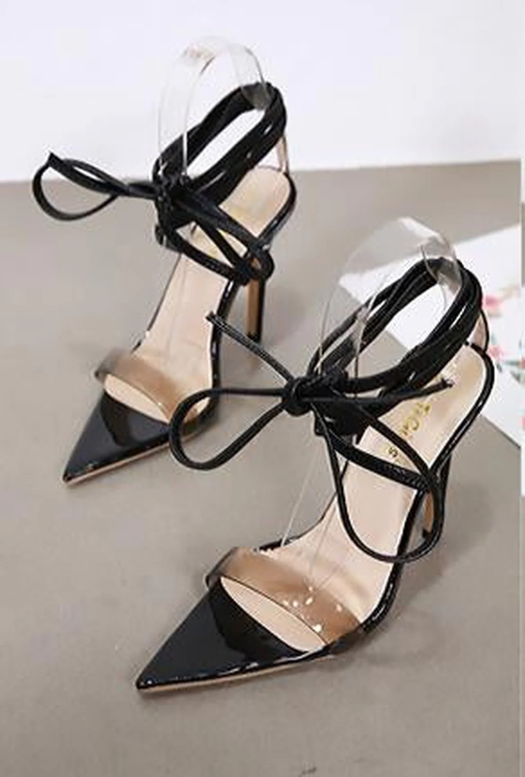 CARO - POINTY STRAP-UP SANDALS - Image 2