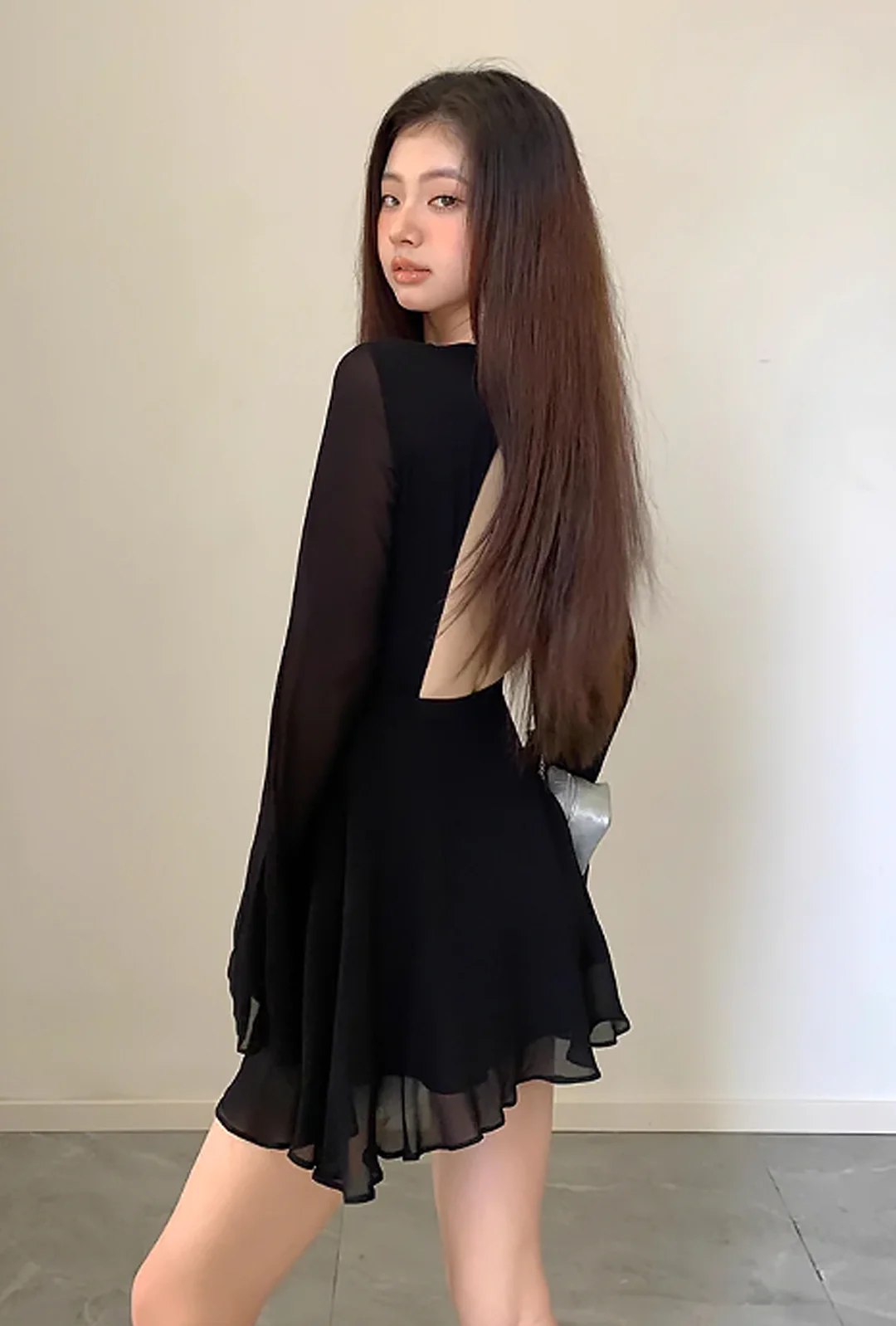 CERI - SHEER TRUMPET MINI DRESS - Image 4