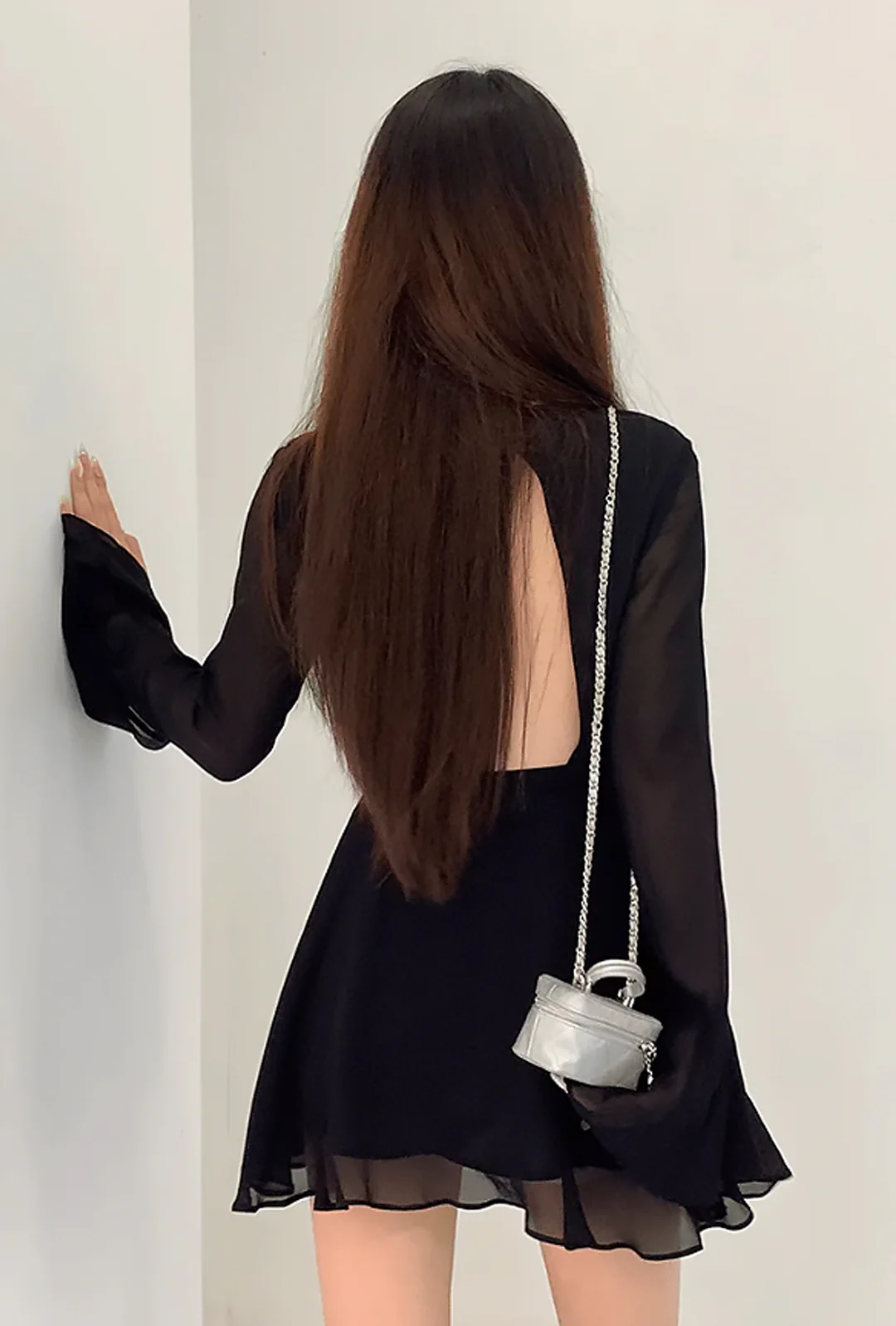 CERI - SHEER TRUMPET MINI DRESS - Image 5