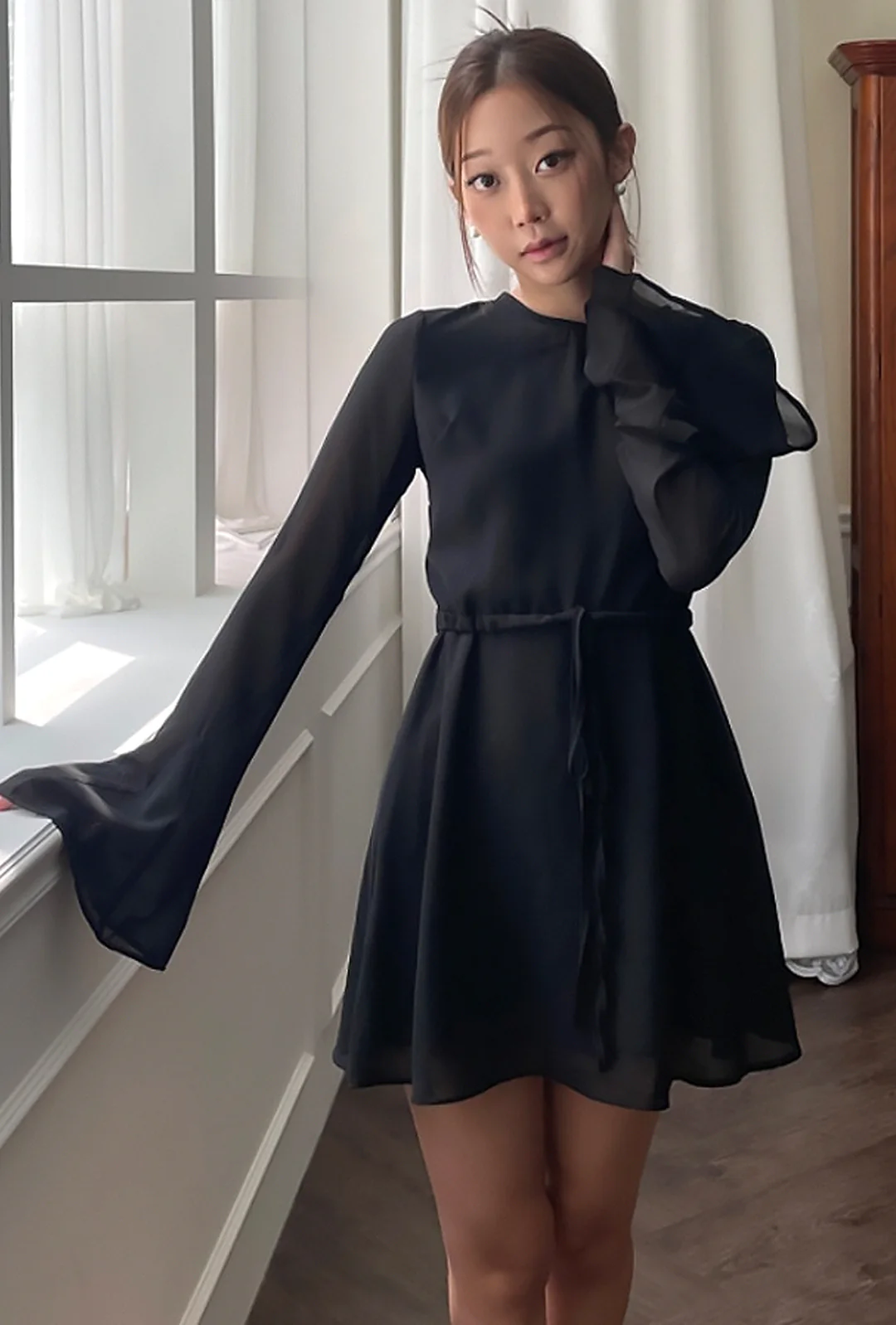CERI - SHEER TRUMPET MINI DRESS - Image 7