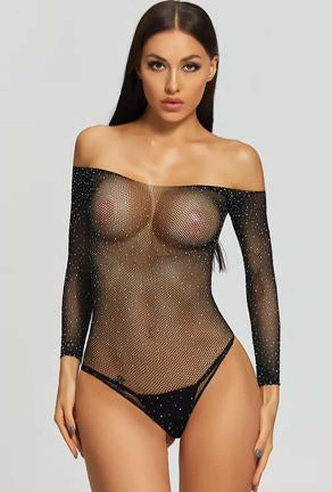 COLLEEN - MESH RHINESTONE LINGERIE - Image 4