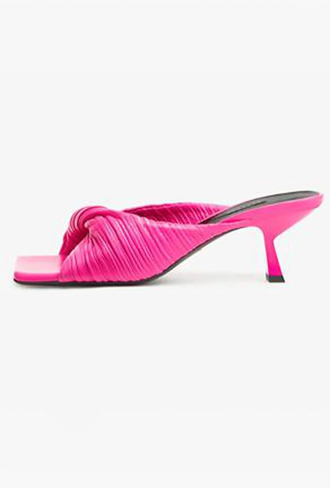ROMI- PLEATED MULE 2 1/2" HEEL SANDALS - Image 9