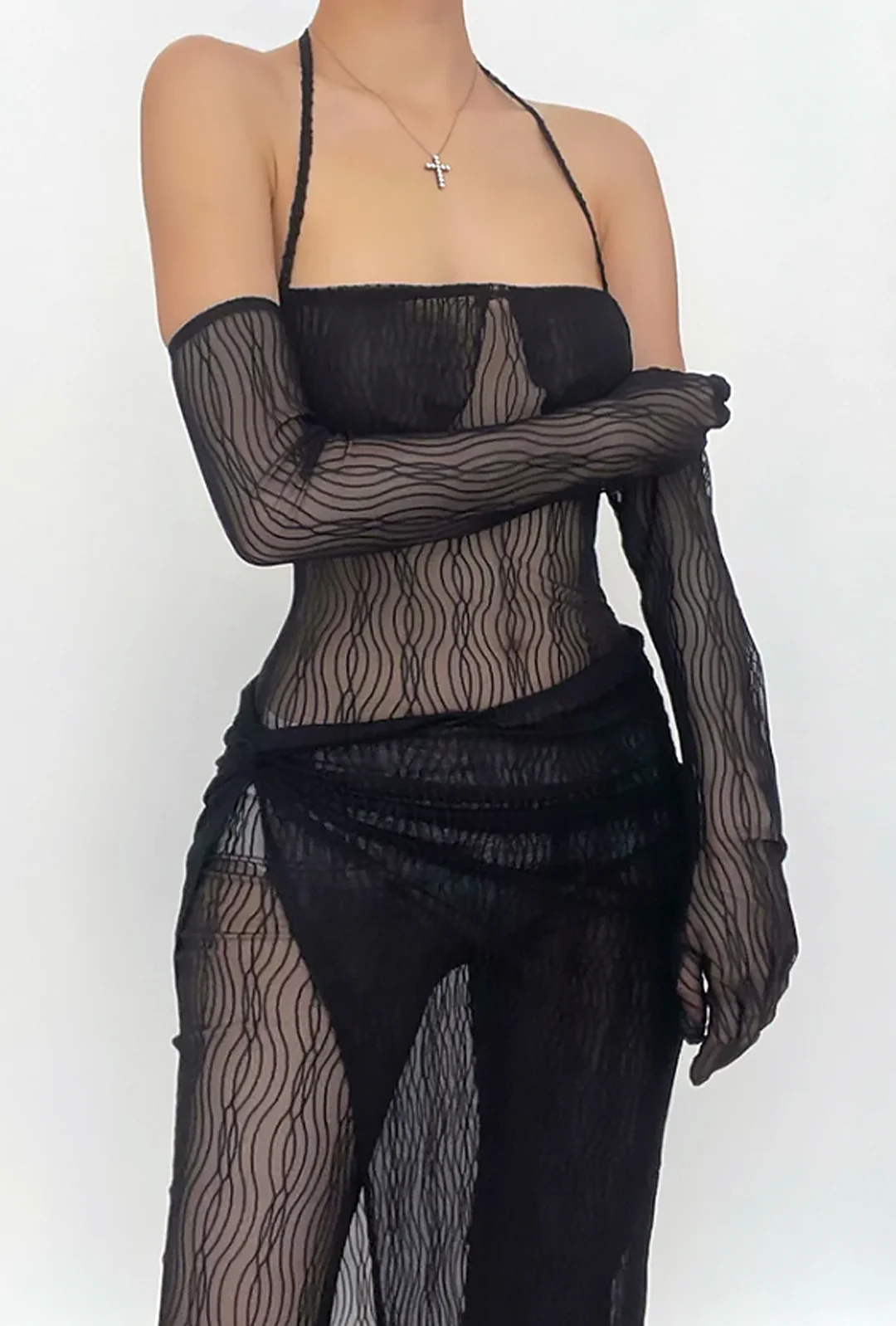 CYNTHIA - SHEER SARONG MAXI DRESS - Image 2