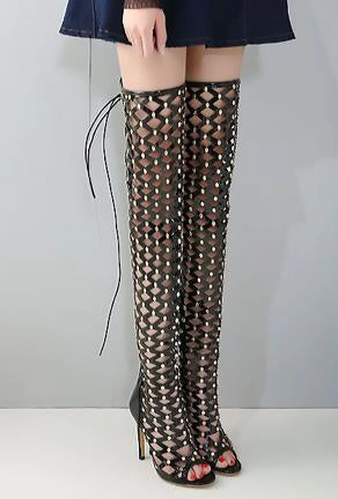 GRATTON - MESH OTK STUD BOOTS - Image 3