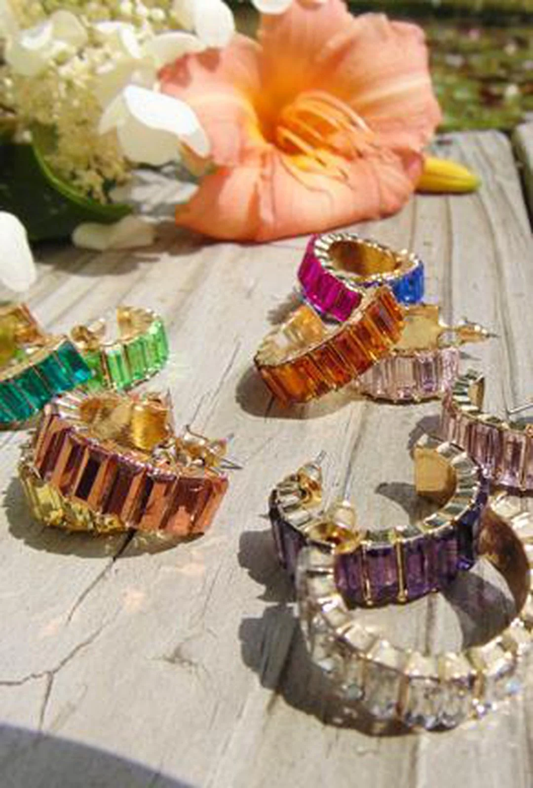 GRAZIELLA - GOLD GEM STONE EARRING - Image 14