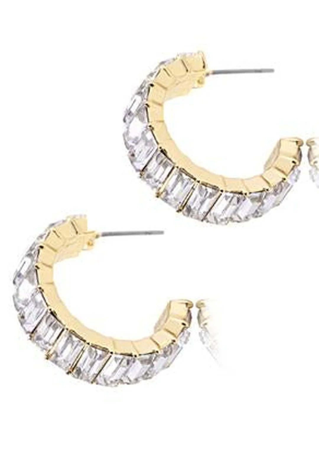 GRAZIELLA - GOLD GEM STONE EARRING - Image 2