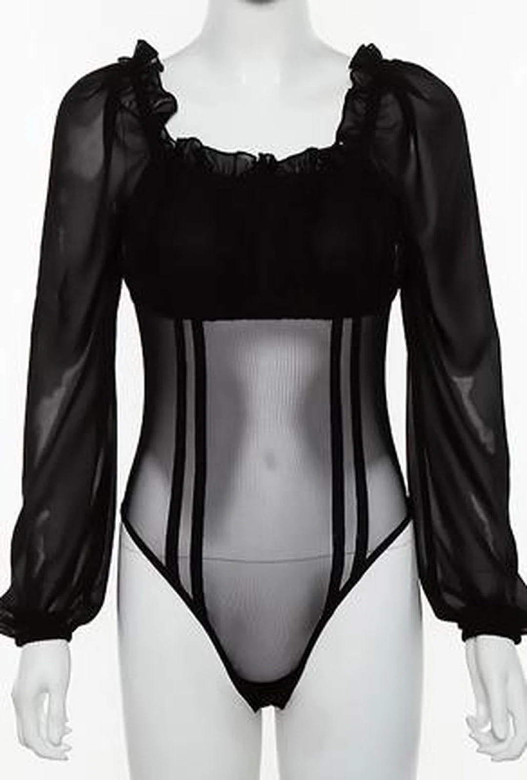 HILARY - SHEER BUSTIER BODYSUIT - Image 3