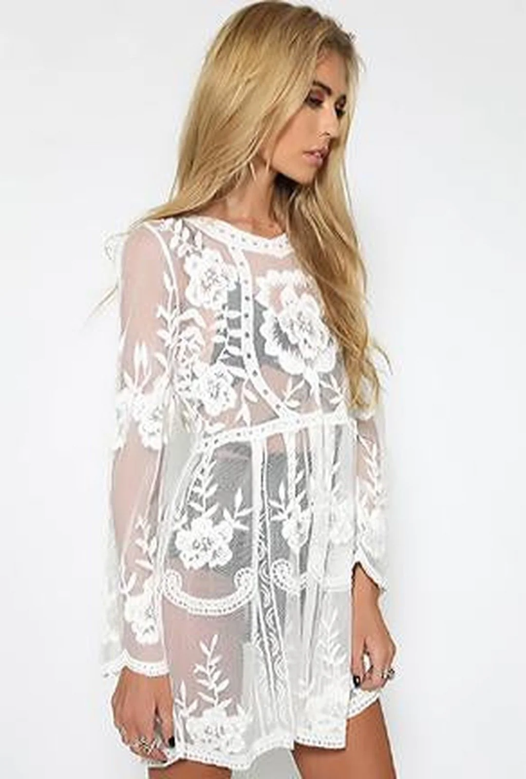 JAE - SHEER FLORAL LACE DRESS - Image 4