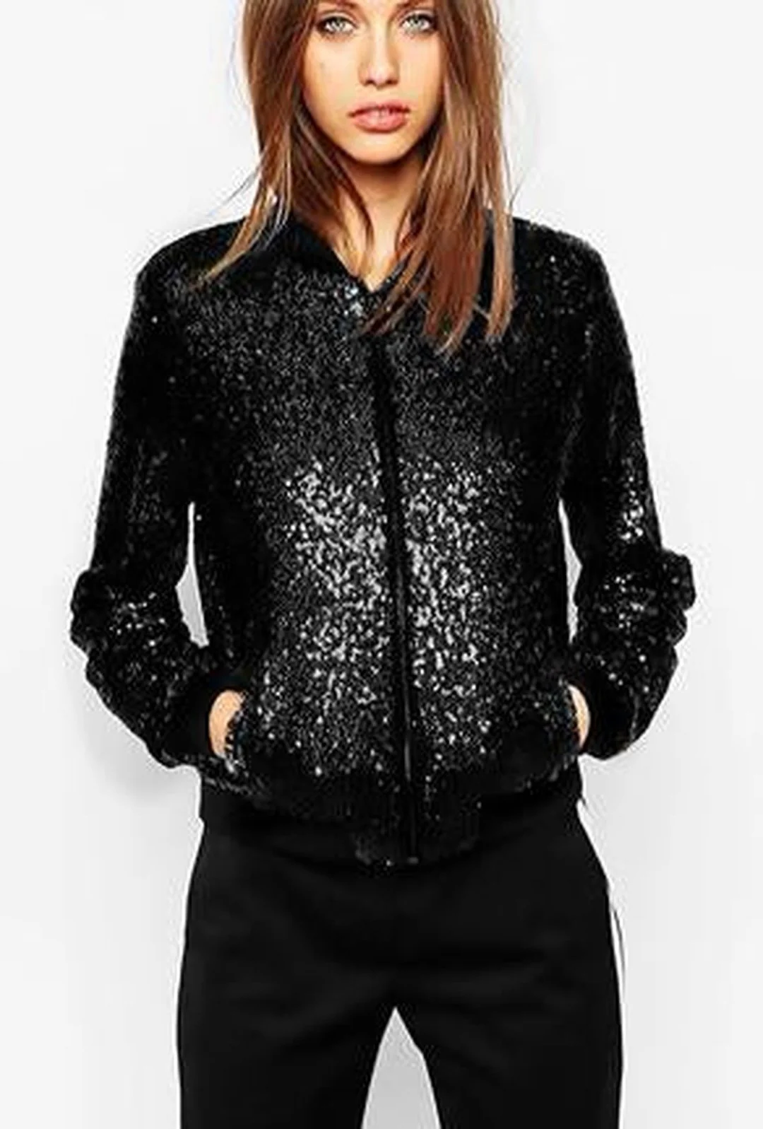 JIKA-SEQUIN BOMBER JACKET - Image 2