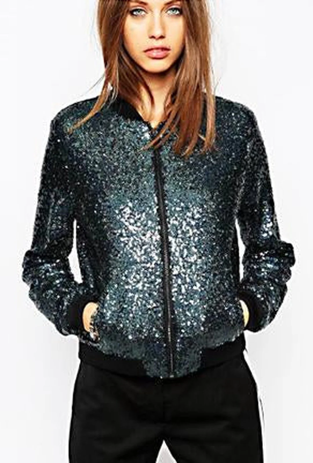 JIKA-SEQUIN BOMBER JACKET - Image 3