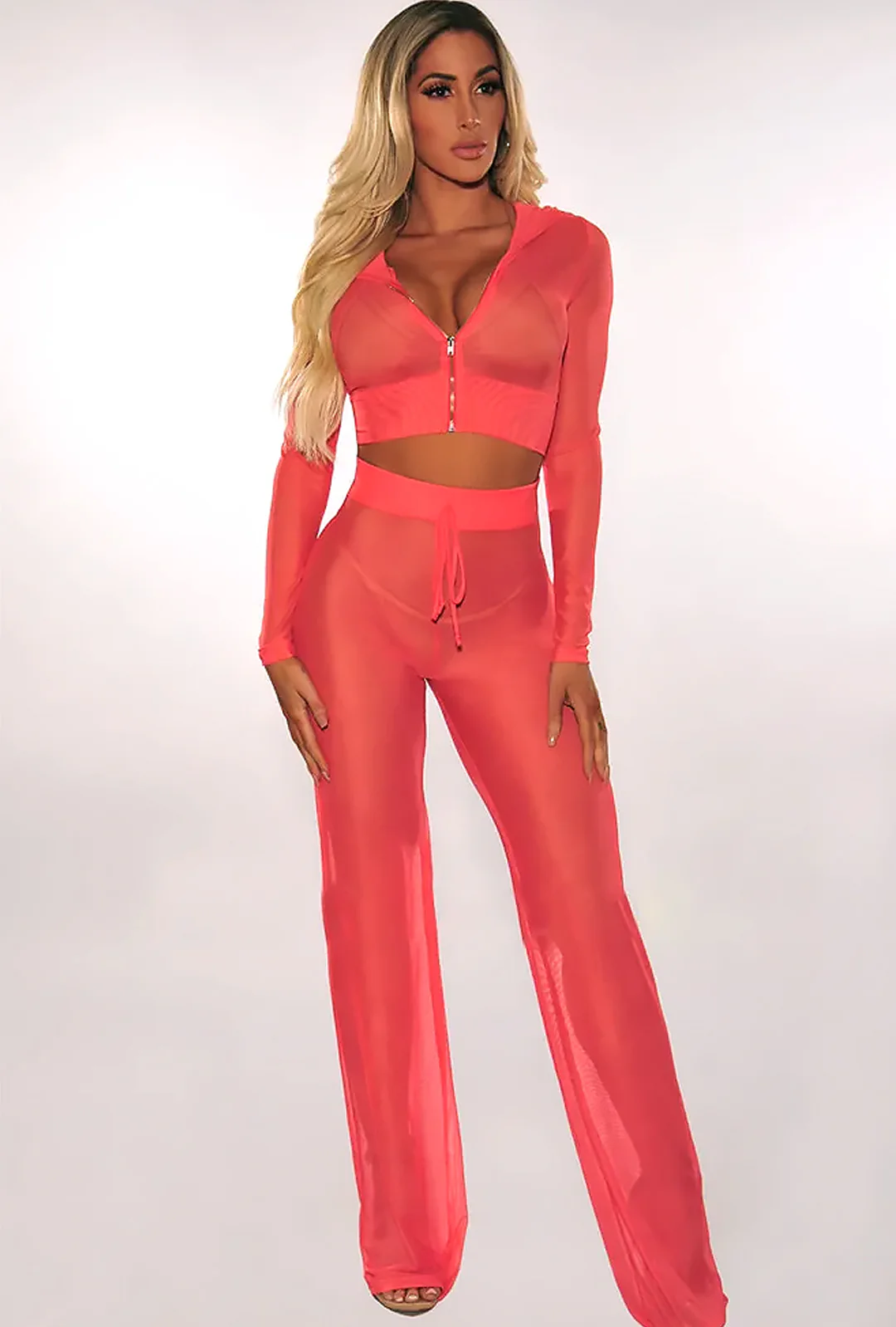 JOYCE - SHEER HOODIE LOUNGE 2 PIECE SET - Image 7