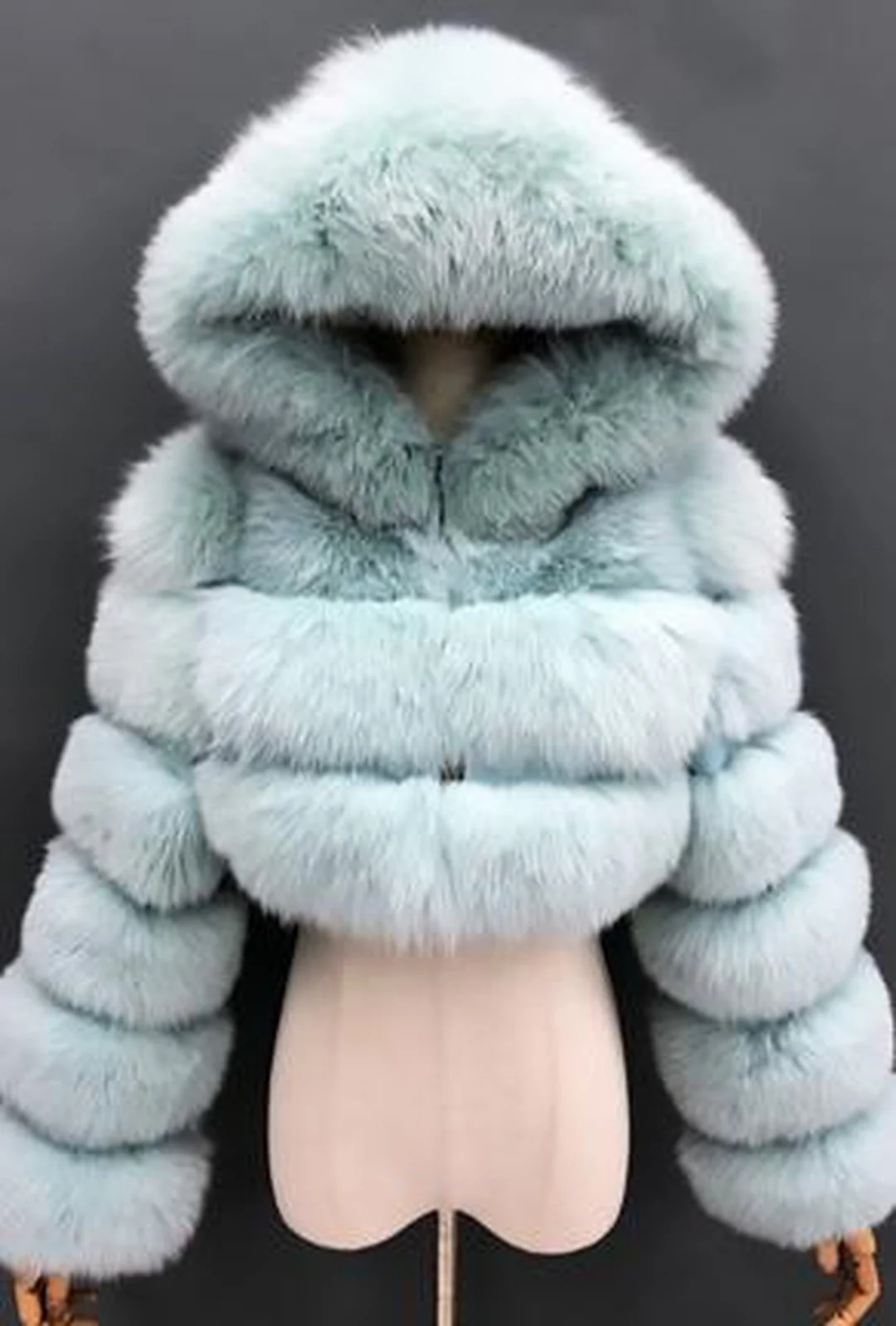 KAYLI - BOLERO HOODED FUR JACKET - Image 10