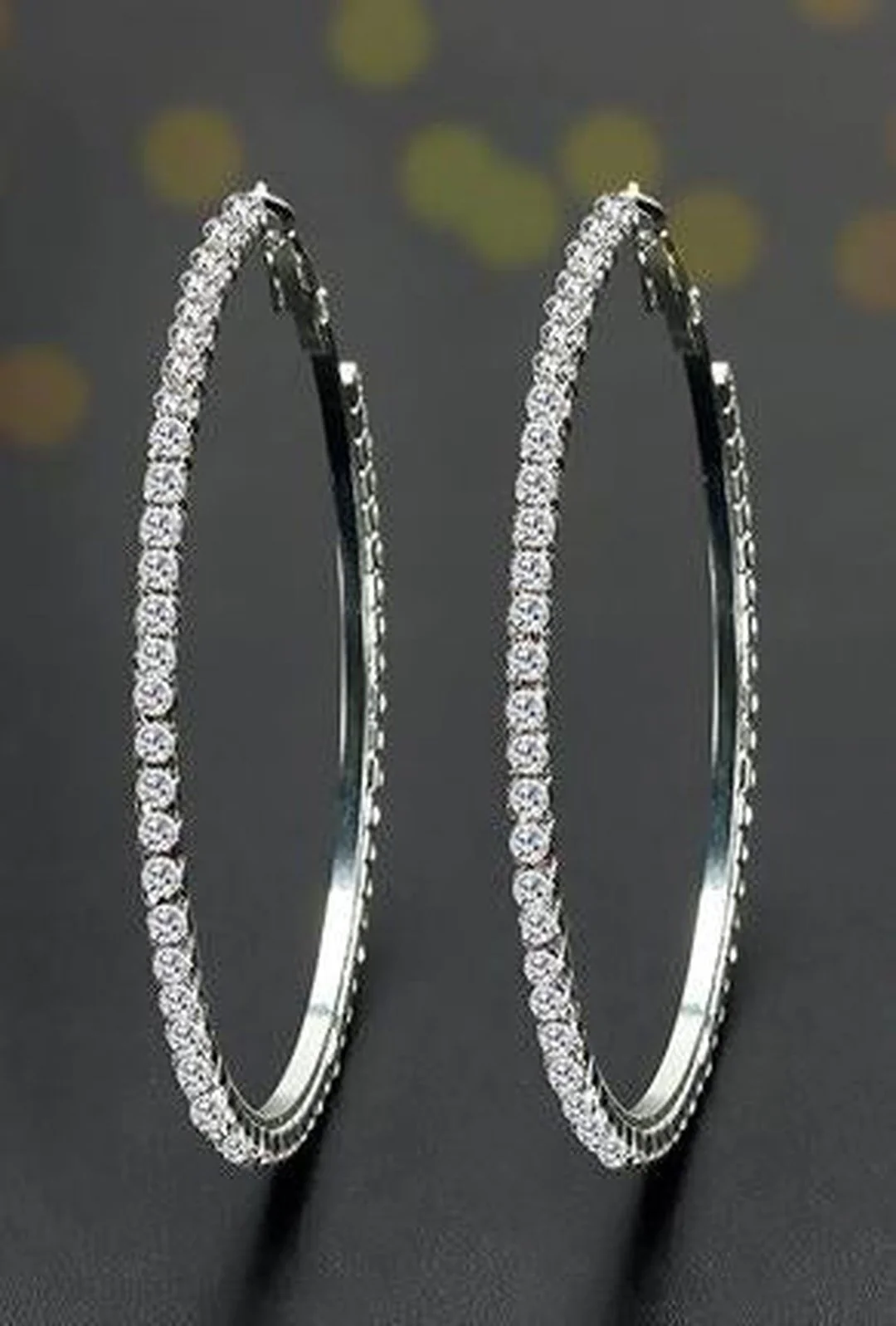 KIRSI - DIAMANTE HOOP EARRING - Image 4