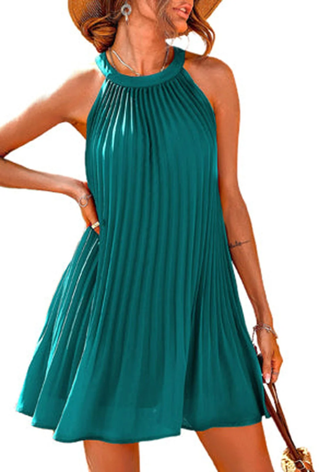 LeANNE - TENT PLEATED MINI DRESS - Image 6