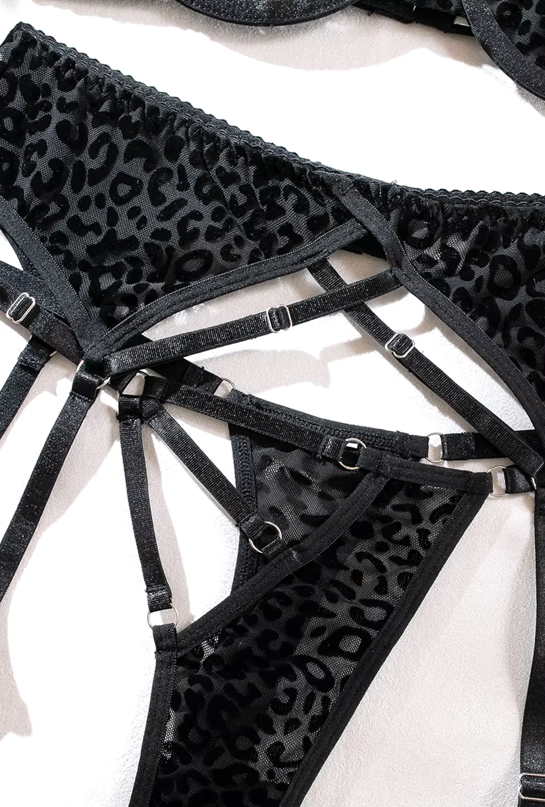 LULU - LEOPARD PRINT GARTER LINGERIE SET - Image 6