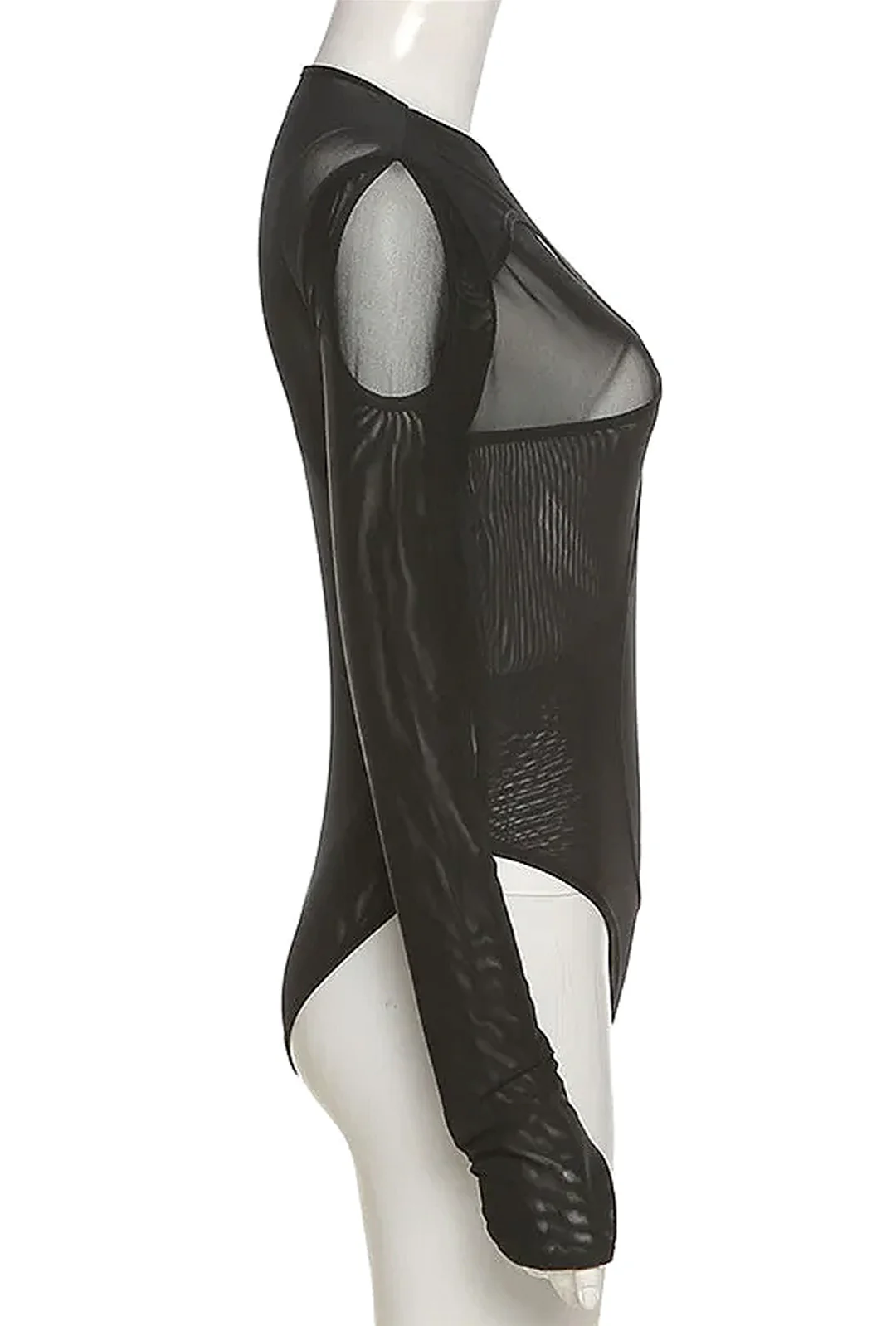 MAGALI - SHEER ASYM BODYSUIT TOP - Image 5