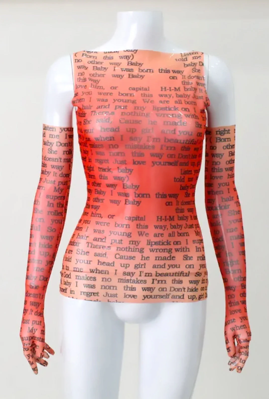 MAILIN - LADY GAGA LYRIC PRINTED TOP & GLOVES - Image 8
