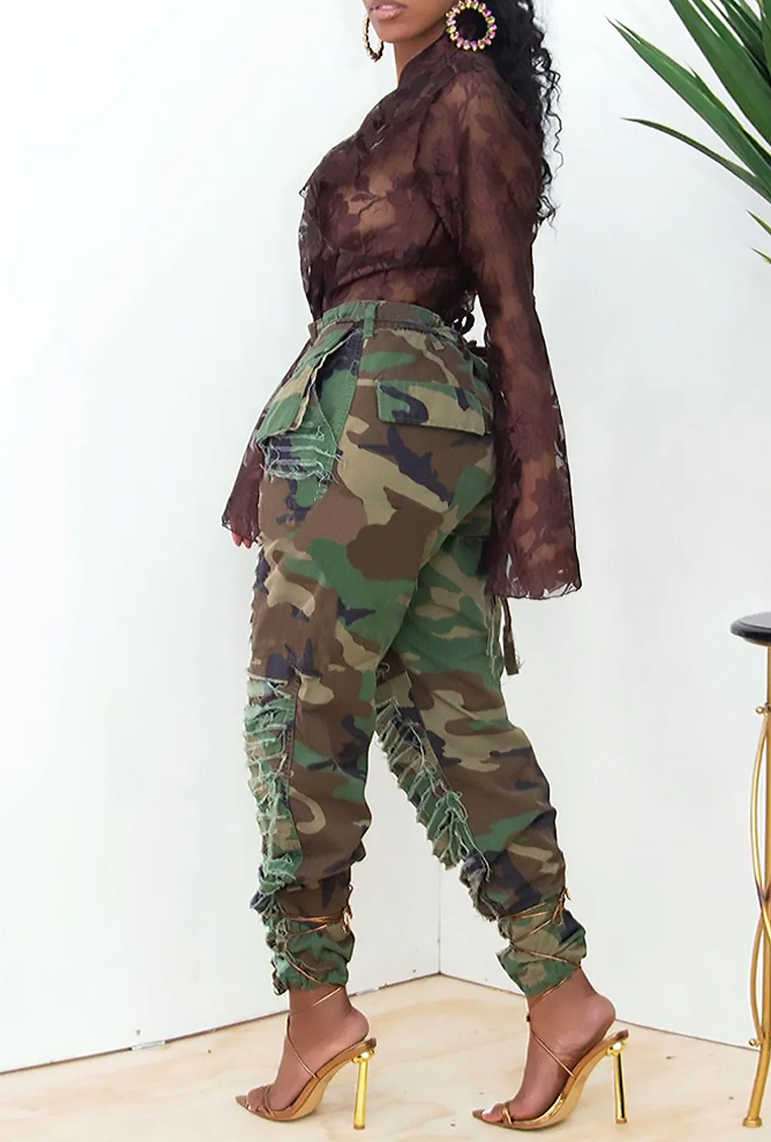 MARICKA - CAMO TWILL CARGO PANT - Image 2