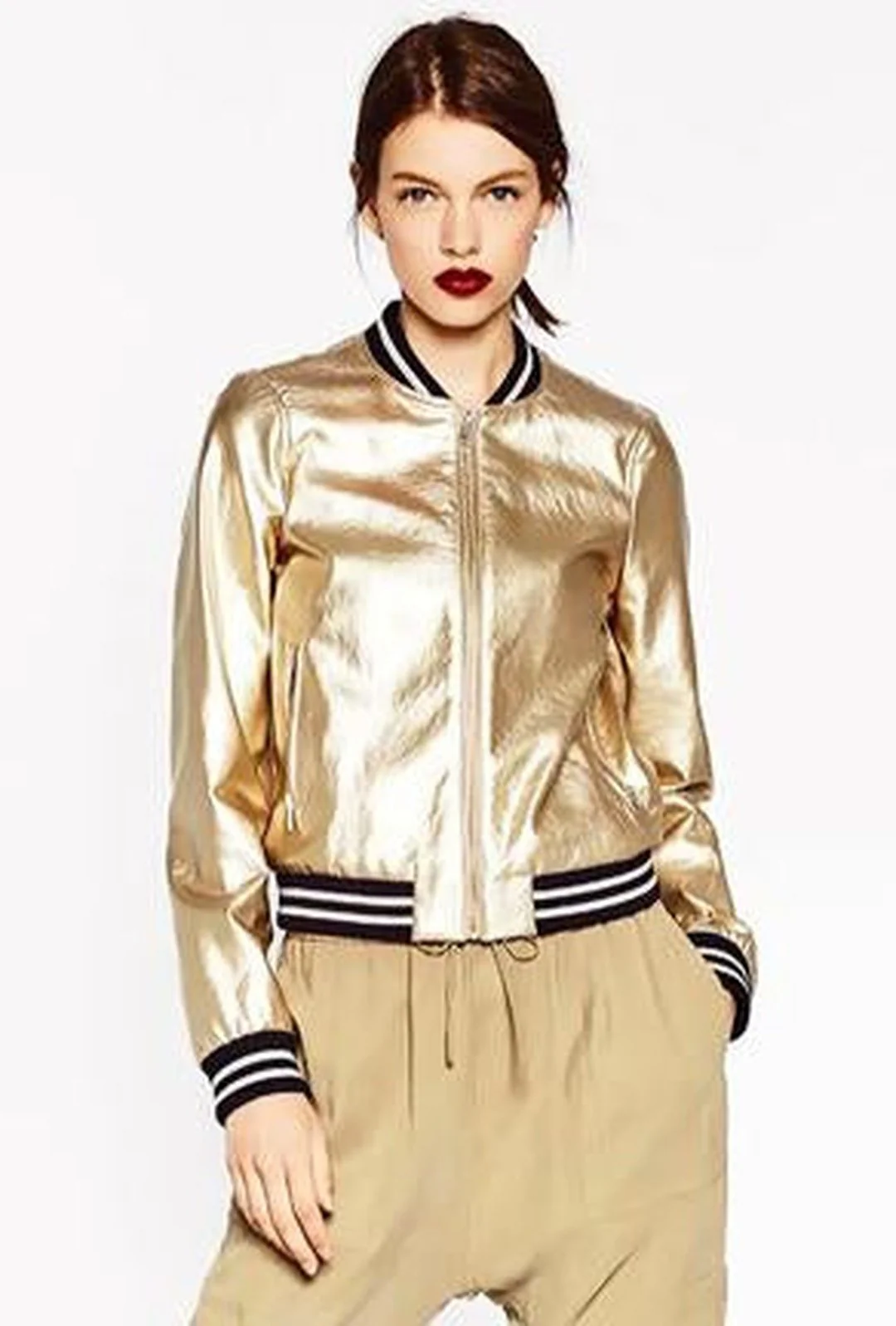 MISTY - METALLIC BASEBALL JACKET - Image 2