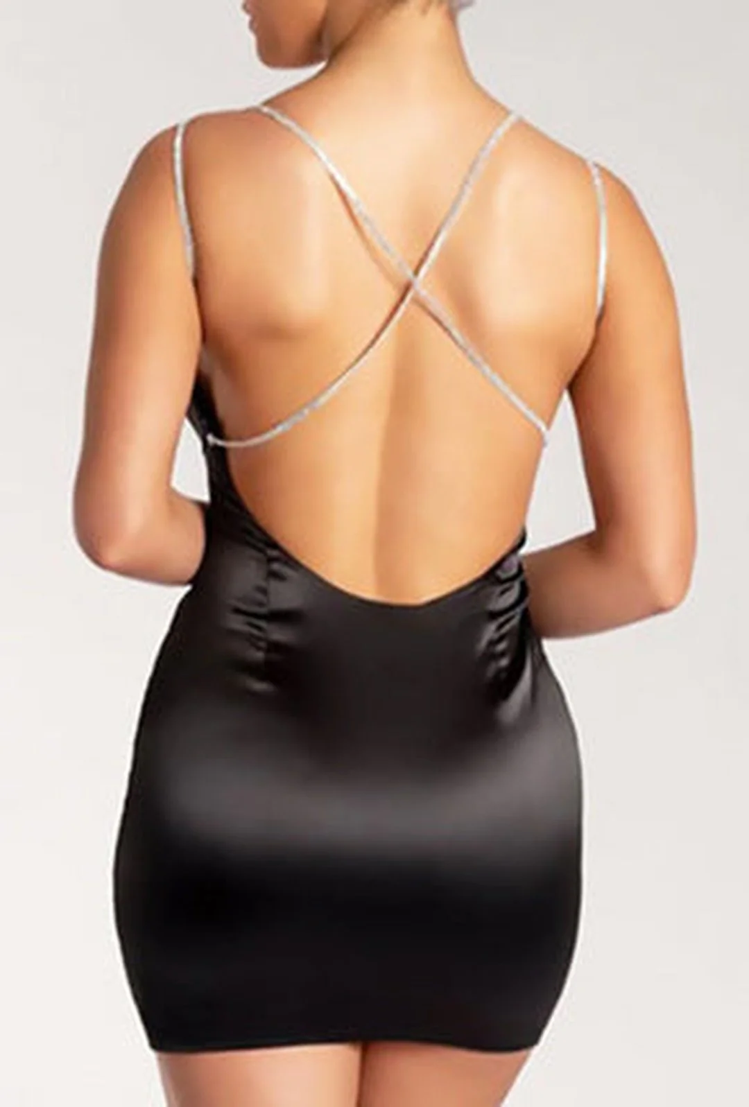 NORMA - SATEEN LITTLE BLACK DRESS - Image 6