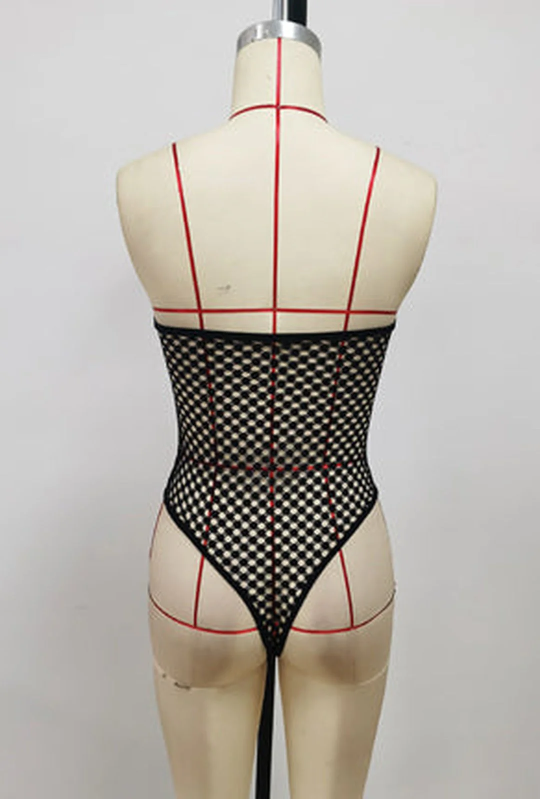 PHYLLIS - LEATHER & MESH BODYSUIT - Image 5