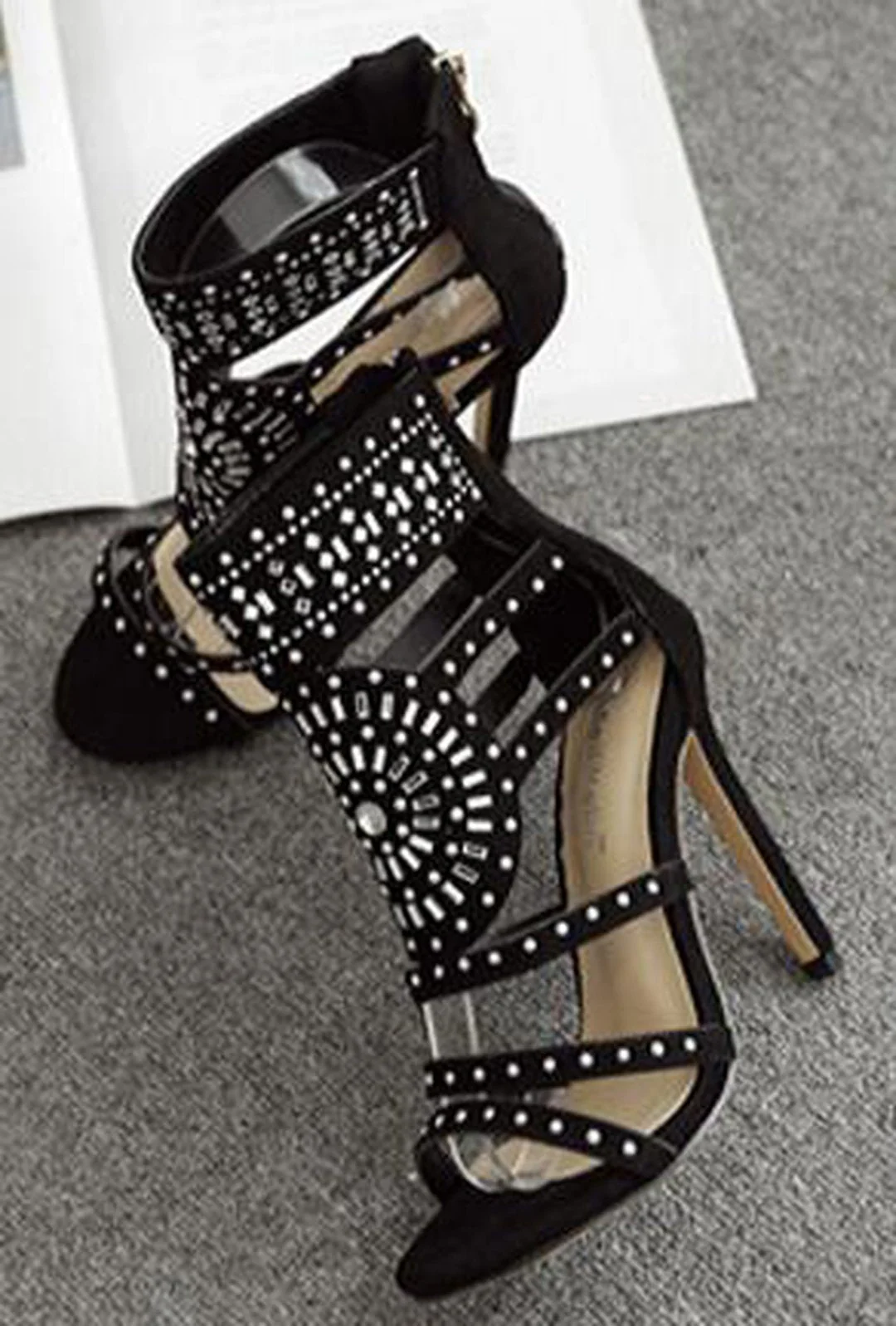 POMPEII - CRYSTAL STUD HEELS - Image 7