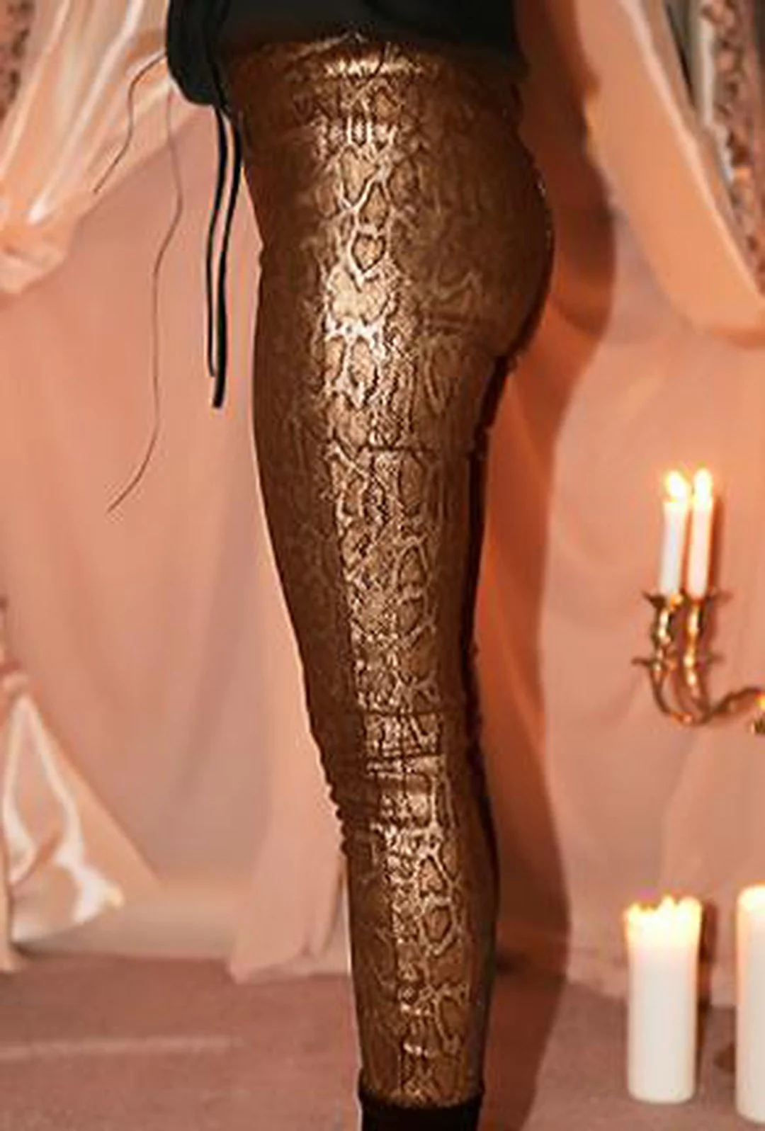 RESE - GOLD PYTHON PRINT JEANS - Image 4