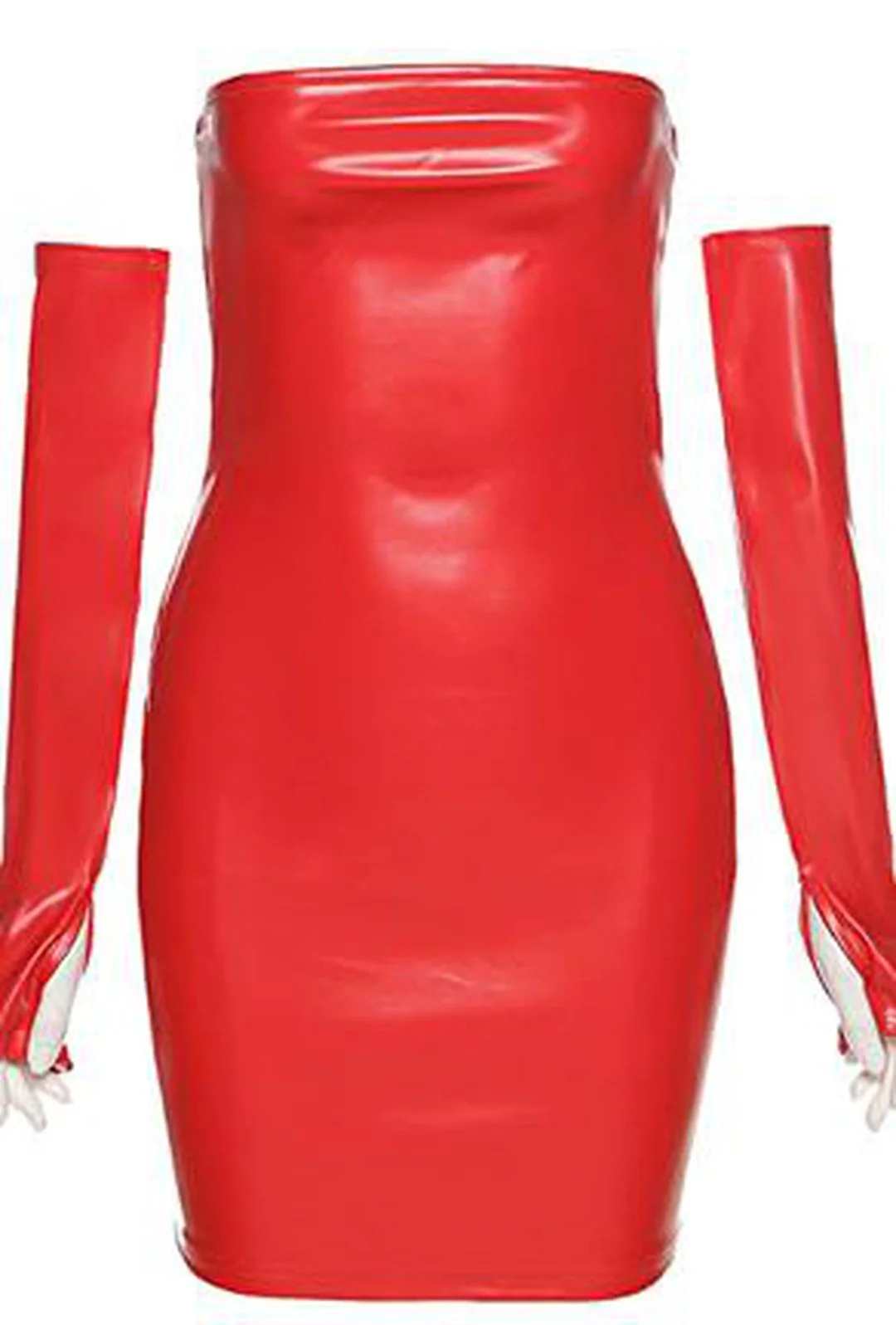 RHONDA - LEATHERETTE TUBE DRESS - Image 3