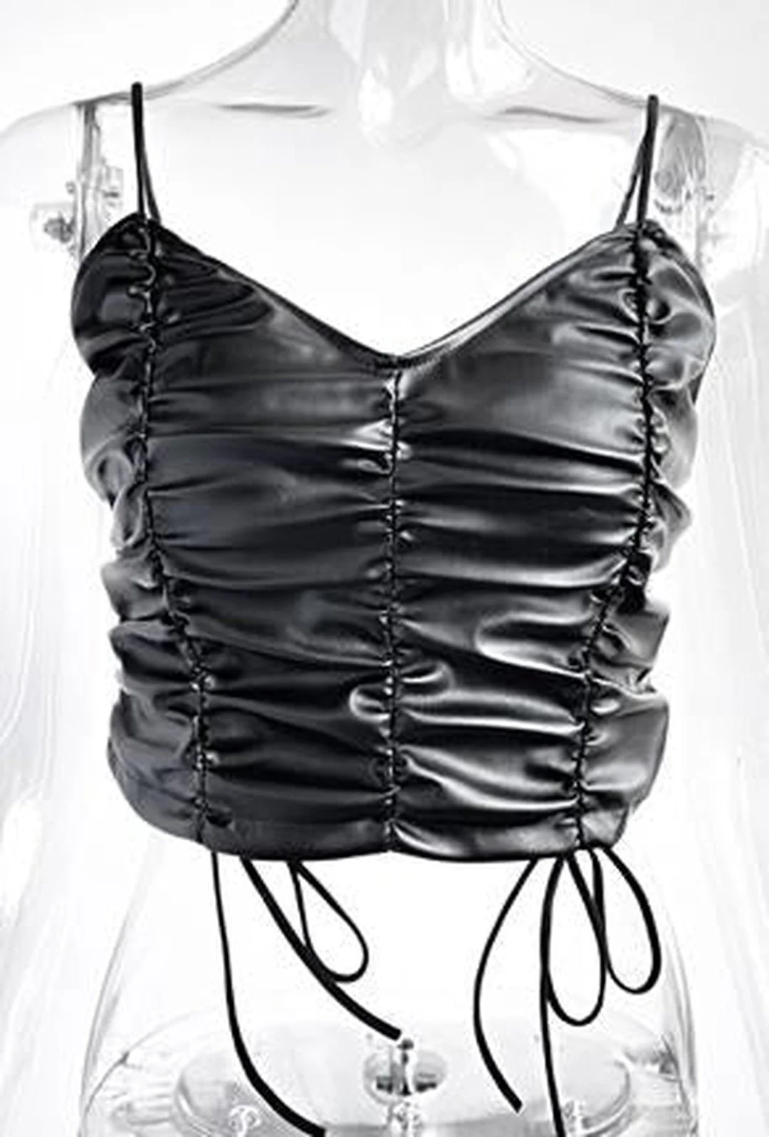 RYKA - LEATHERETTE RUCHED CORSET - Image 5