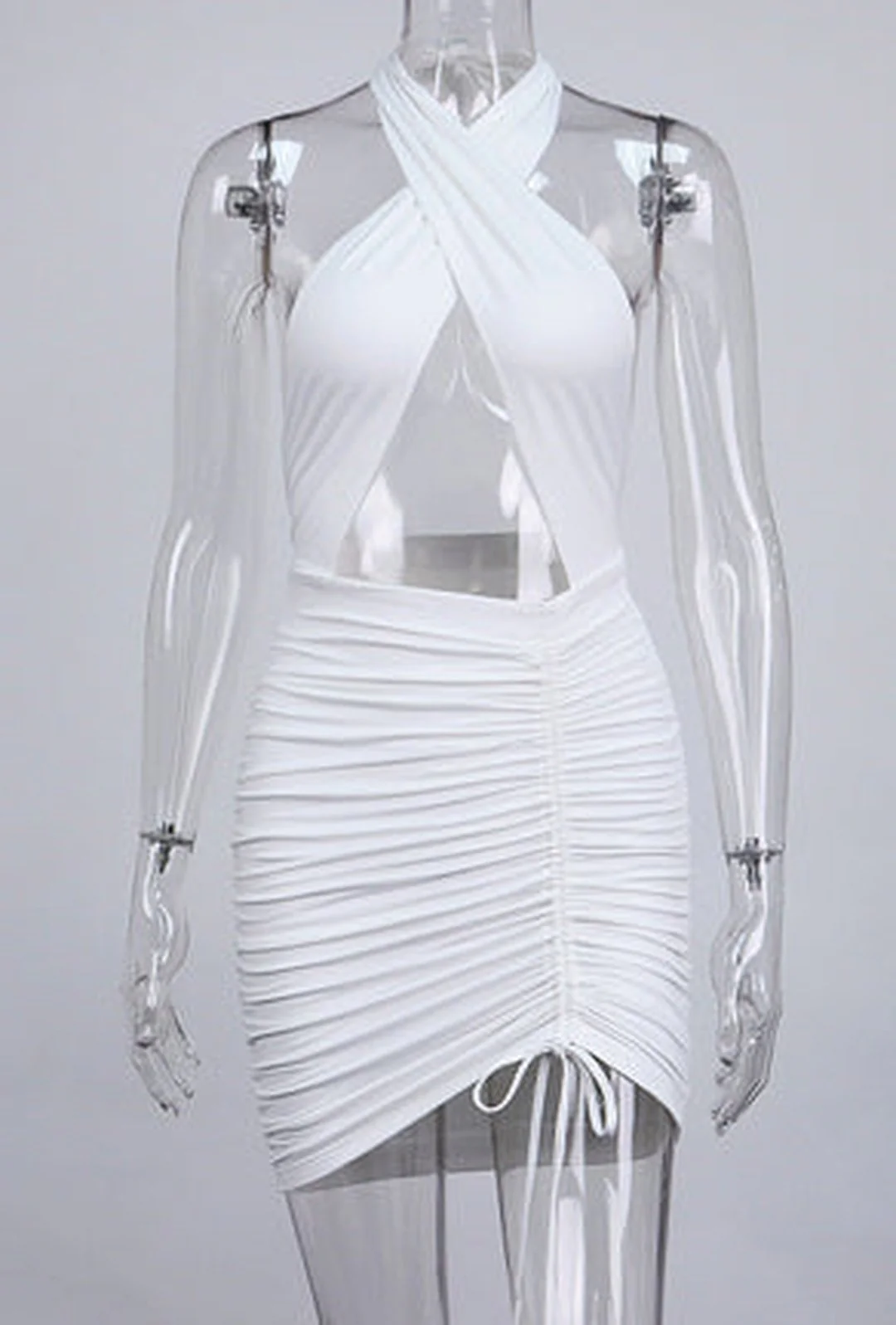 SHELIA - RUCHED CRISS CROSS DRESS - Image 8