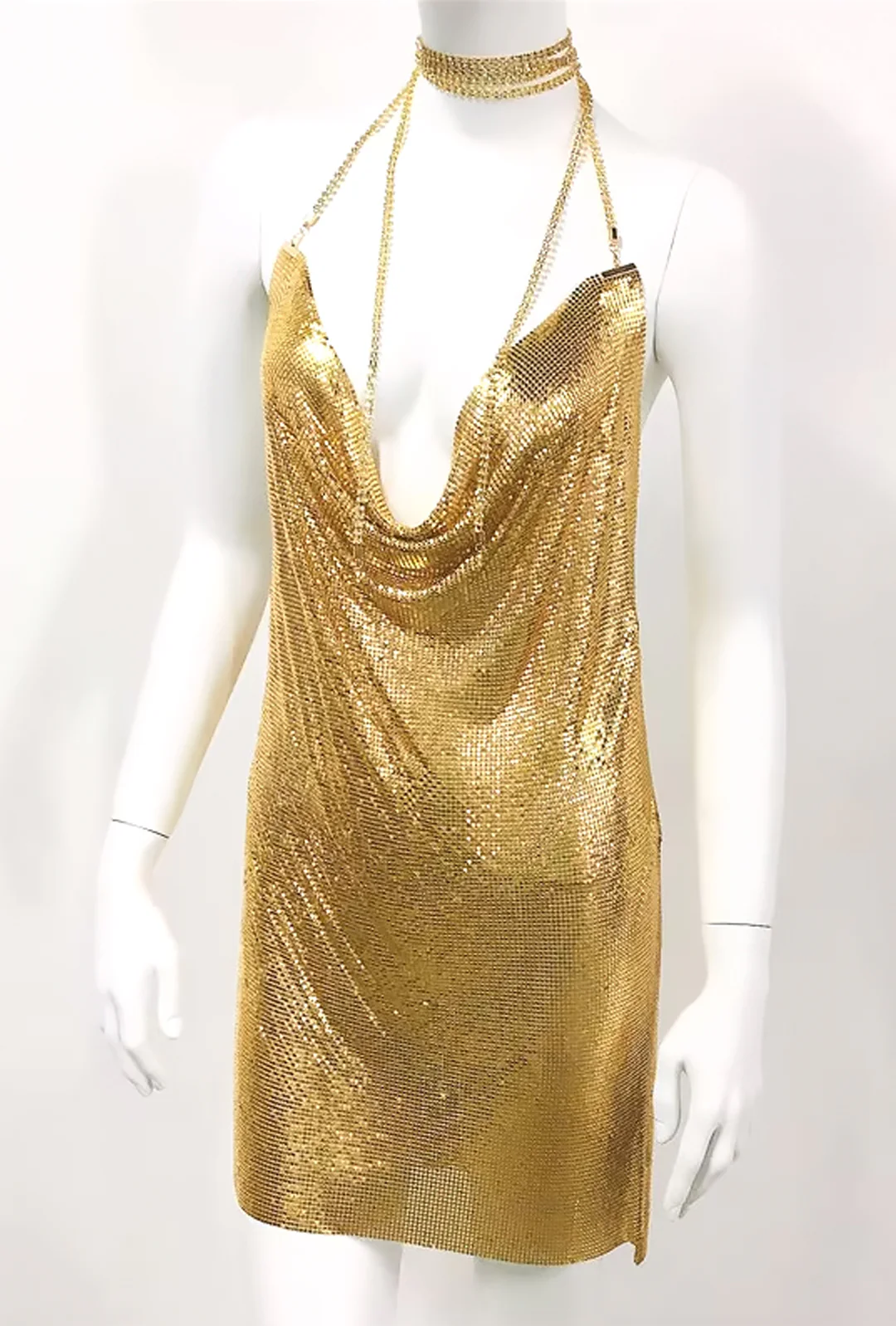 SILVA - CHAINMAIL PLUNGE FRONT DRESS - Image 7