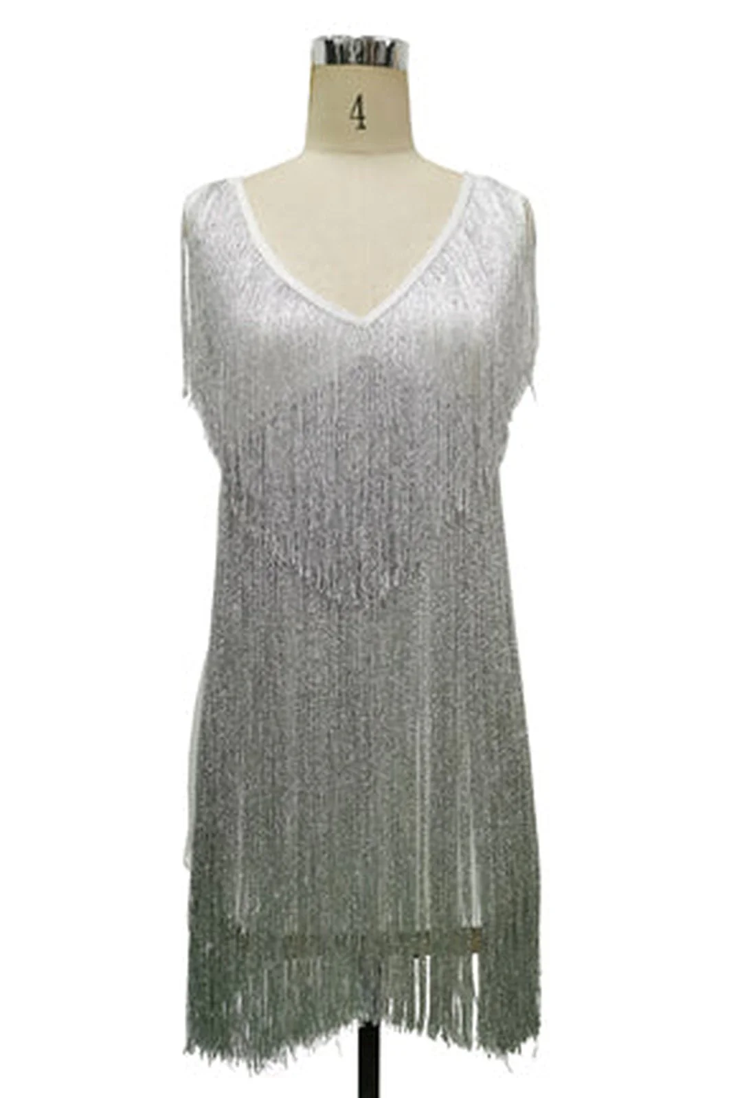 STAR - V-NECK GATSBY FRINGE DRESS - Image 5