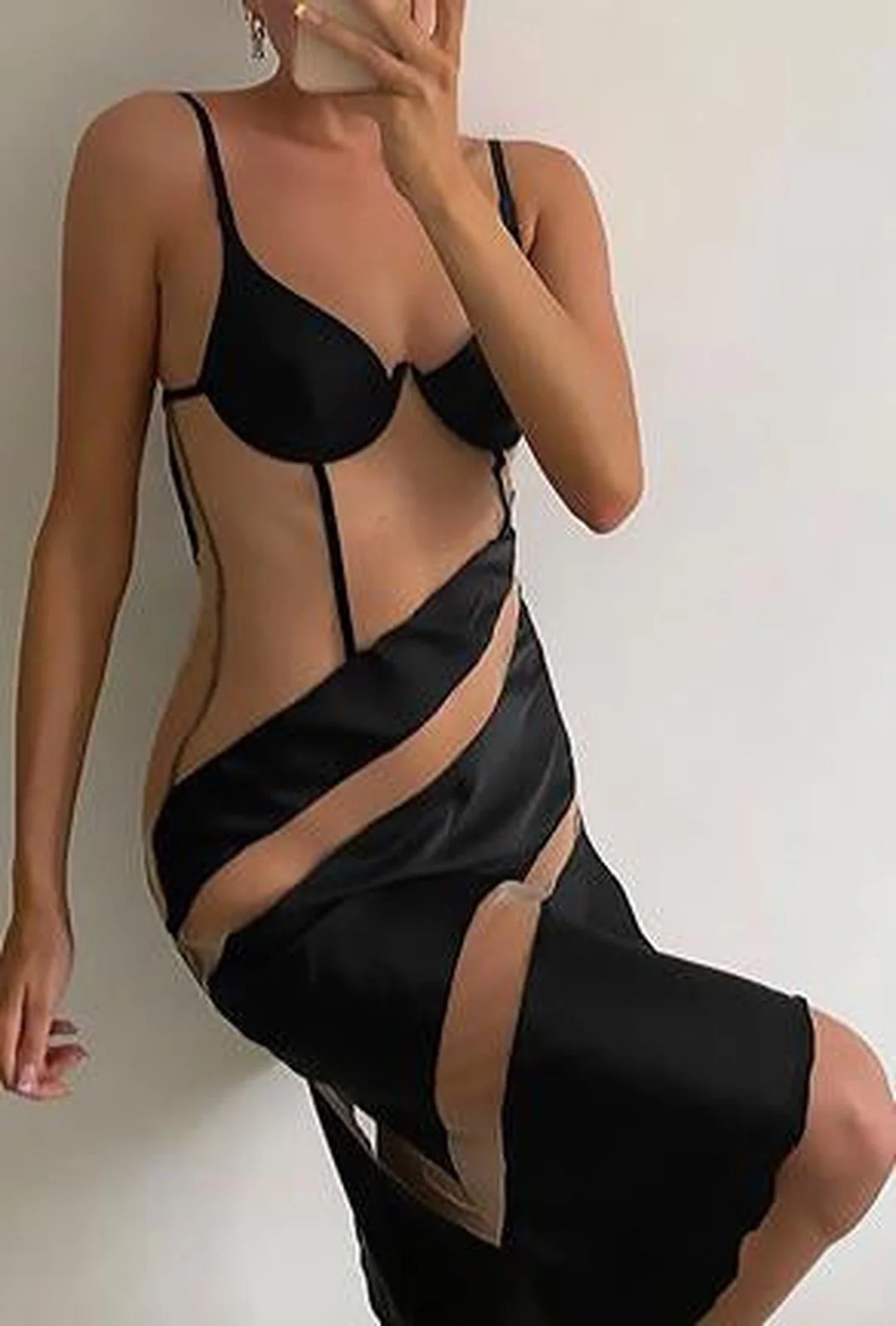 SYDNI - SHEER ASYM DRESS - Image 4