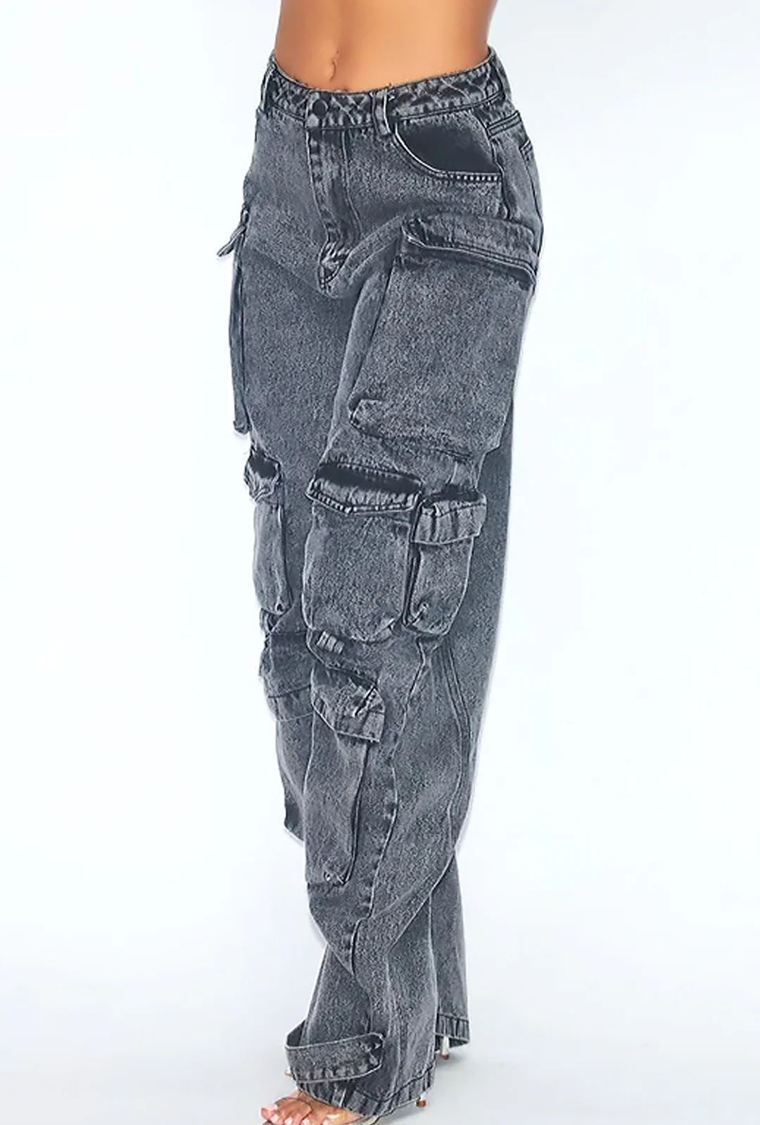 WICTORIA - CARGO DENIM BAGGY PANTS - Image 6