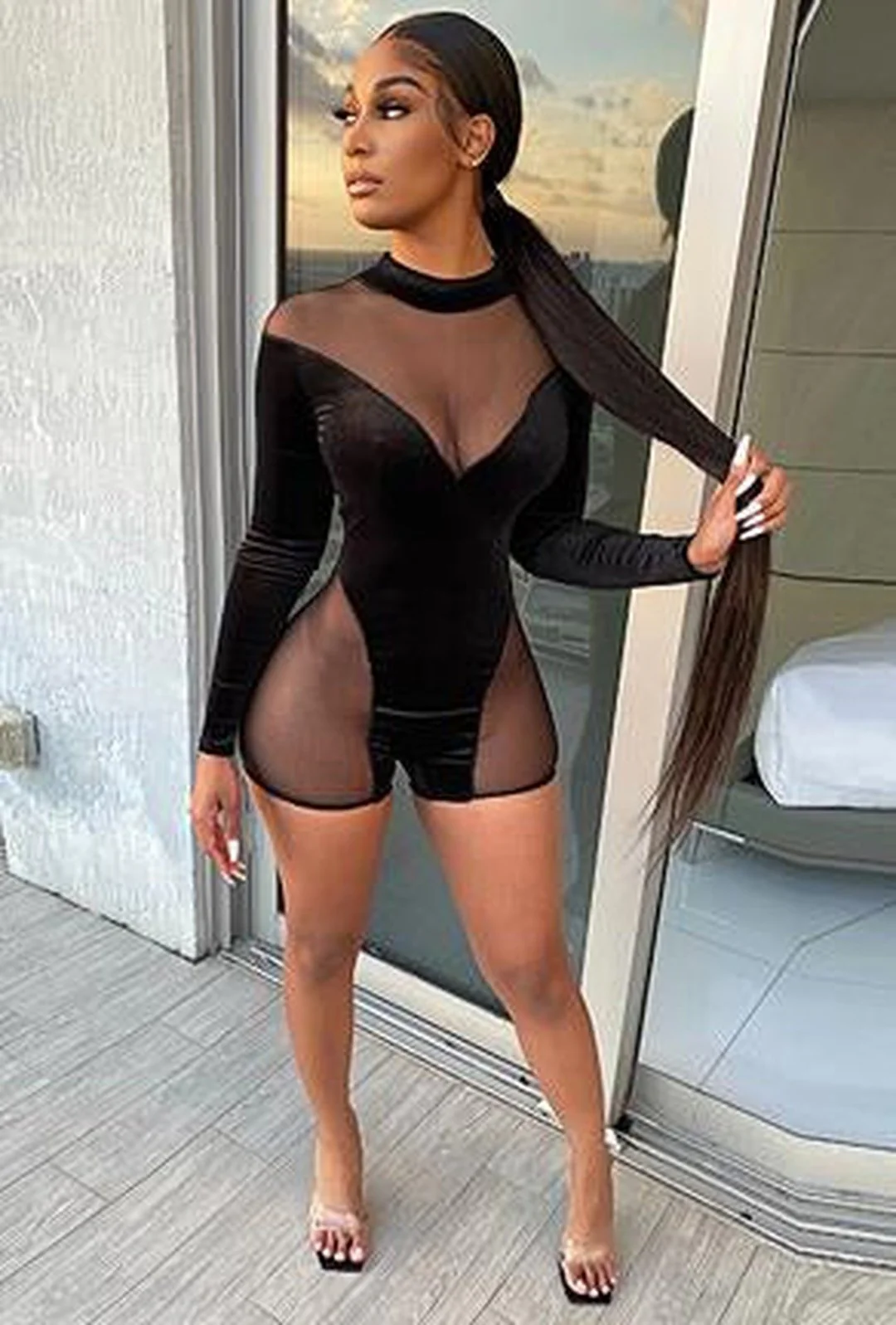 YANNA - VELOUR ROMPER BODYSUIT - Image 7
