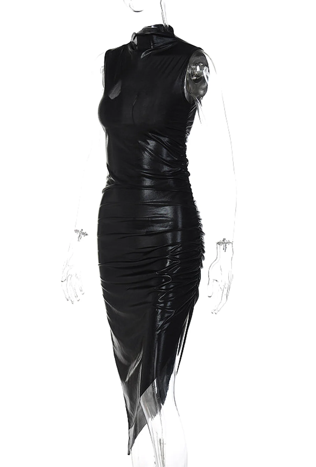 ZARIA - ASYM KNIT METALLIC DRESS - Image 6